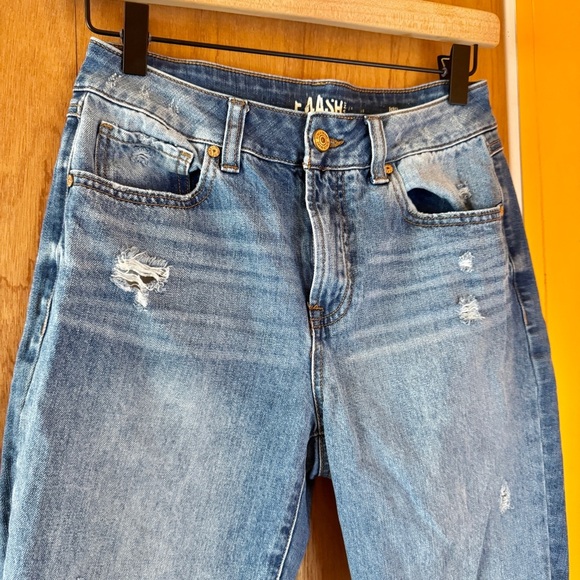 Rewash High Rise Blue Distressed Mom Jeans - Size 5 - Picture 3 of 7